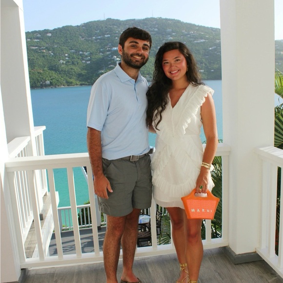 White Ruffle Mini Dress - Picture 2 of 3